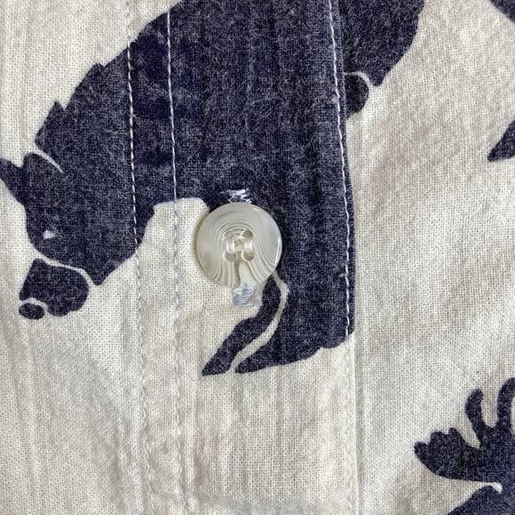 Vintage 90s Punch Women's‎ Moose Bear Print Button Up Shirt Size M Wilderness - Picture 8 of 12